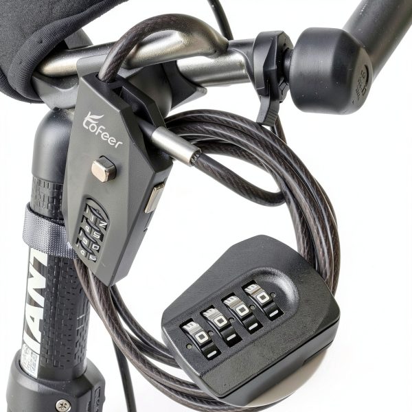 Adjustable Combination Cable Lock tofeer 6.5ft Zinc Alloy Black-6