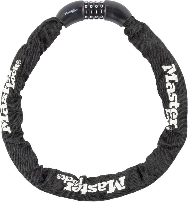 Master Lock 3ft Long x 5/16in (8mm) Diameter Hardened Steel Chain with Integrated Resettable Combination Lock-0