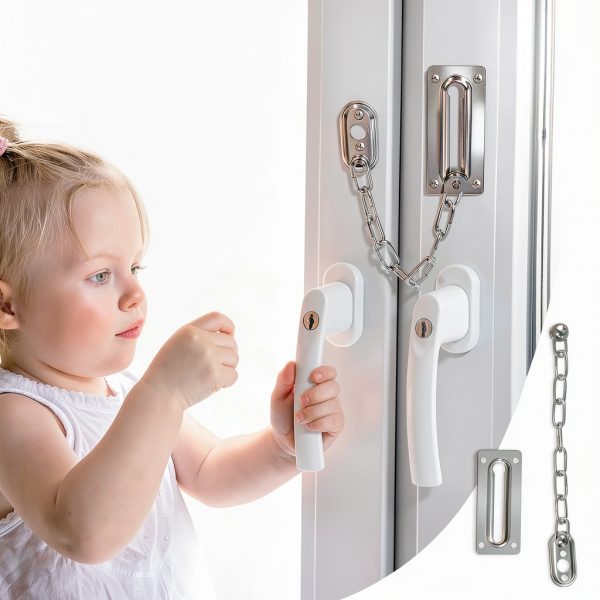 Door Chain Lock QVYQVY Heavy Duty Stainless Steel 2 Pack Silver-2