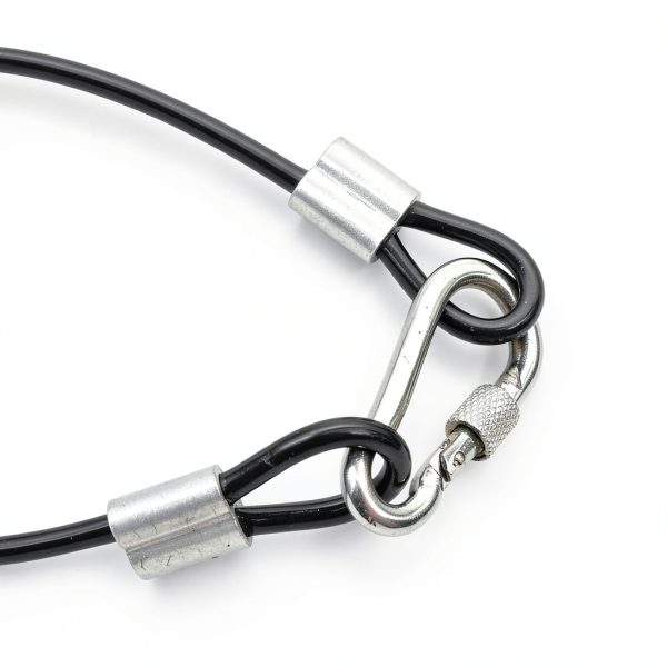 5mm 12in Vinyl Coated Steel Cable Lanyard Lock Floyutin Black 10pcs-6