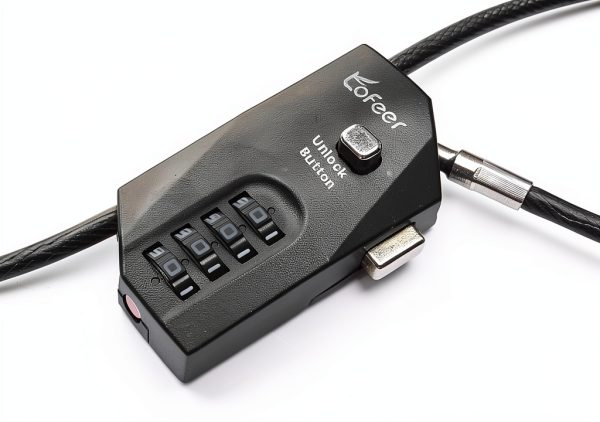 Adjustable Combination Cable Lock tofeer 6.5ft Zinc Alloy Black-4