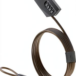 Adjustable Combination Cable Lock tofeer 6.5ft Zinc Alloy Black-0