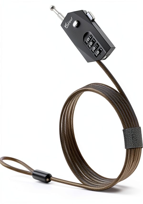 Adjustable Combination Cable Lock tofeer 6.5ft Zinc Alloy Black-0