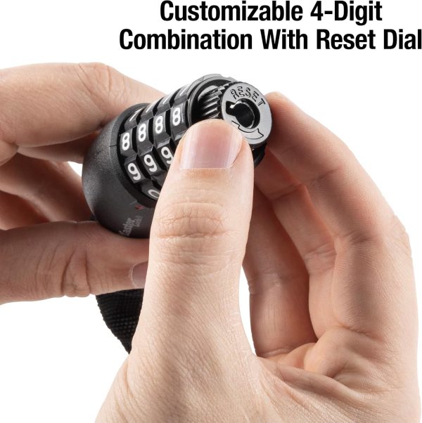 Master Lock 3ft Long x 5/16in (8mm) Diameter Hardened Steel Chain with Integrated Resettable Combination Lock-1