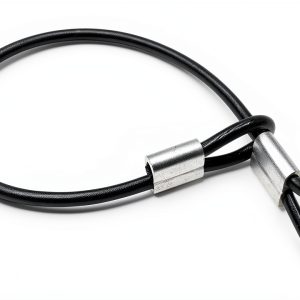 5mm 12in Vinyl Coated Steel Cable Lanyard Lock Floyutin Black 10pcs-0