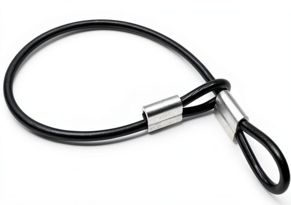 5mm 12in Vinyl Coated Steel Cable Lanyard Lock Floyutin Black 10pcs-0