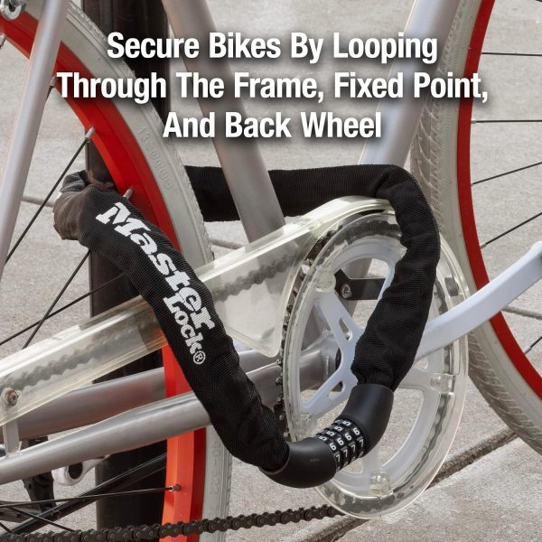 Master Lock 3ft Long x 5/16in (8mm) Diameter Hardened Steel Chain with Integrated Resettable Combination Lock-4