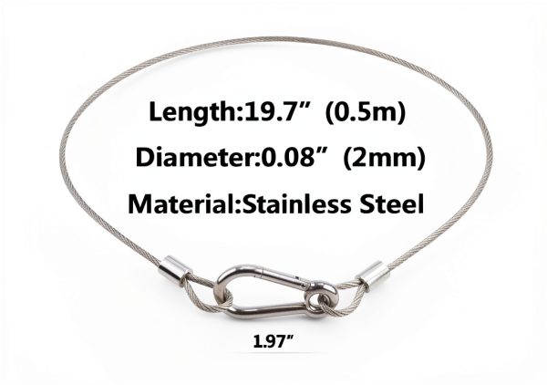 Safety Cable Lock Ekunbuy Stainless Steel 5/64" x 20" 4‑Pack Bike-1