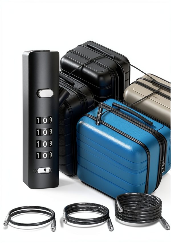 4-Digit Combination Cable Lock I-EASYDWW Gun-grey, 3 Cables (9, 24,-2