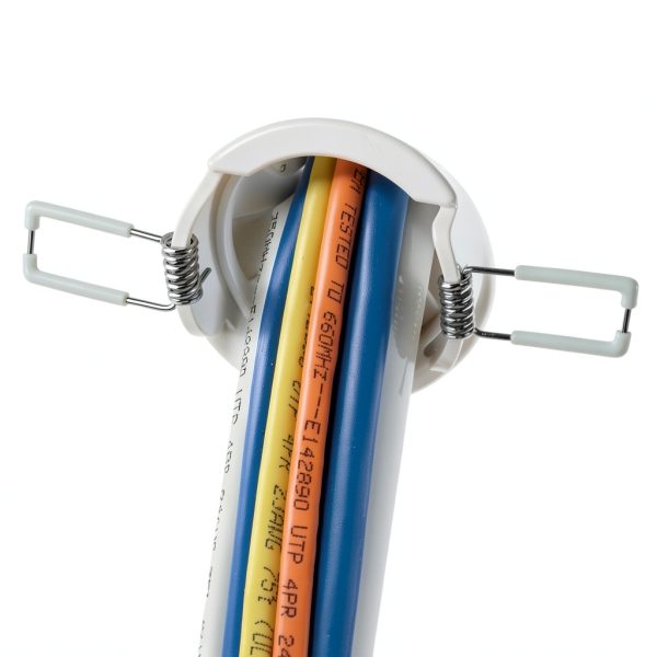 Speedy’Z Spring-Lock Cable Pass Port 2" White Construct Pro Paintable-6