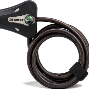 Master Lock Black Python Bike Lock 6ft Adjustable Cable with Key-0