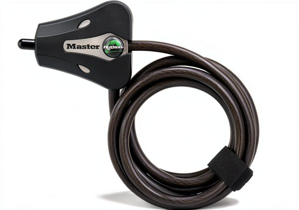 Master Lock Black Python Bike Lock 6ft Adjustable Cable with Key-0