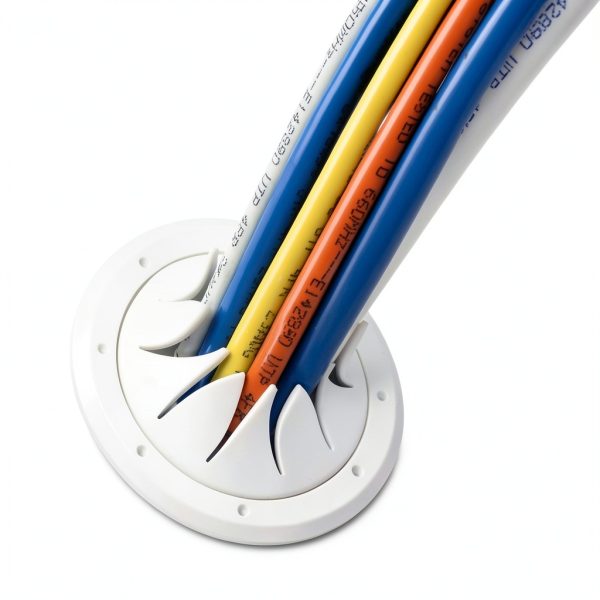 Speedy’Z Spring-Lock Cable Pass Port 2" White Construct Pro Paintable-5
