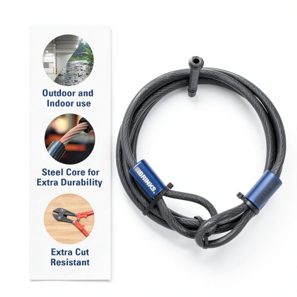 BRINKS 15 ft 3/8" Flexible Steel Cable with Heavy Duty Vinyl Wrap-5