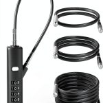 4-Digit Combination Cable Lock I-EASYDWW Gun-grey, 3 Cables (9, 24,-0