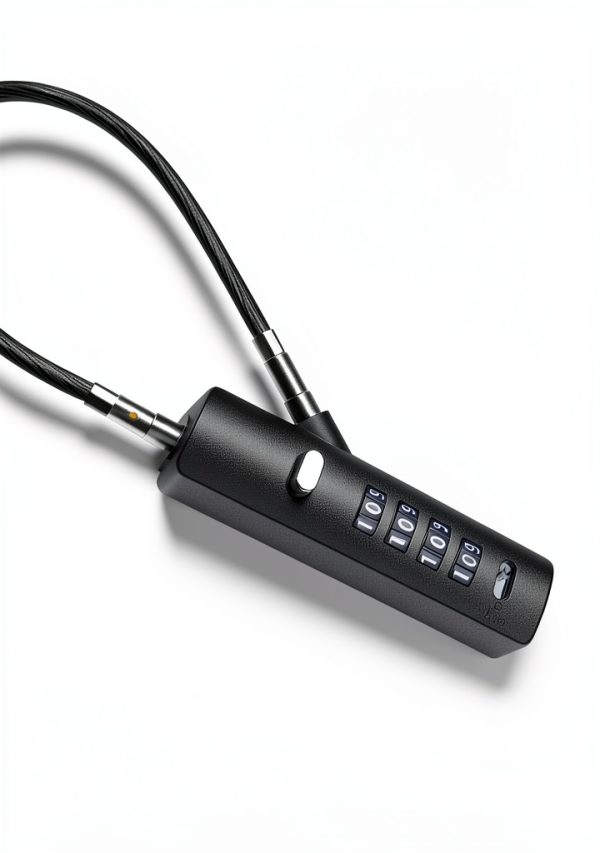 4-Digit Combination Cable Lock I-EASYDWW Gun-grey, 3 Cables (9, 24,-6