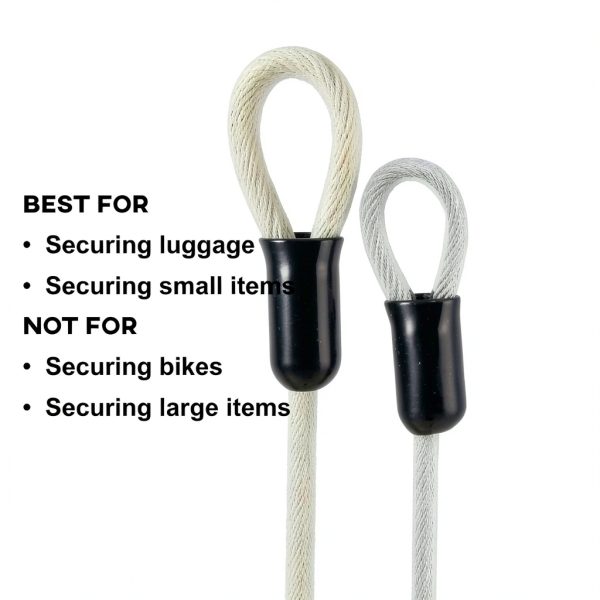 Lumintrail 3mm Braided Steel Security Cable Luggage Lock 7FT Double-3